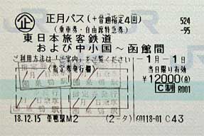 正月パス・切符
