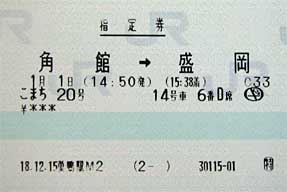 正月パス・切符・指定券