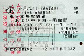 正月パス・切符